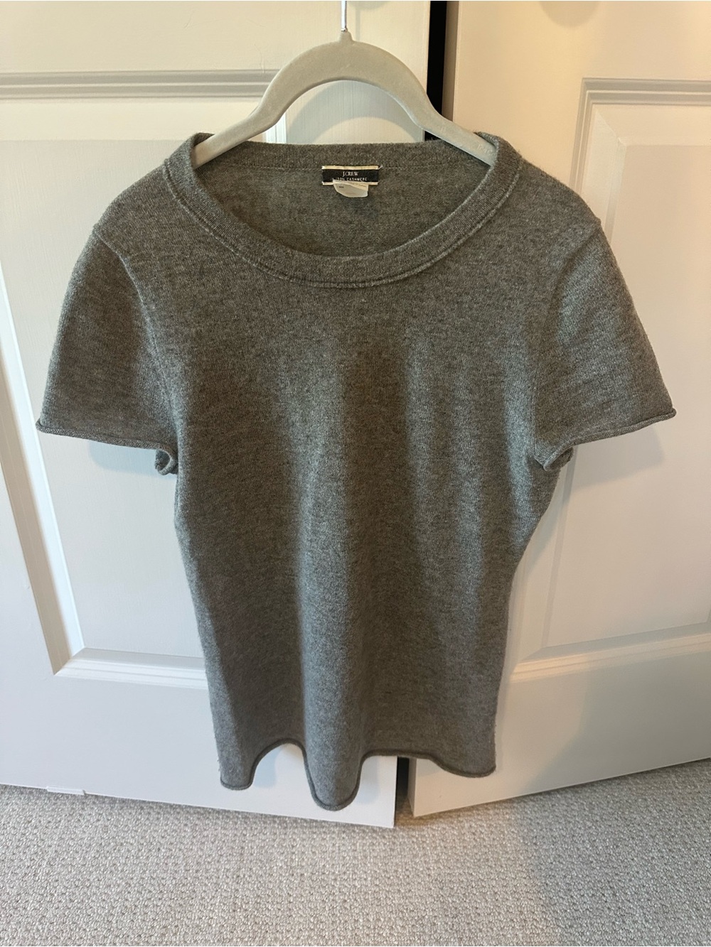 J.crew Women's Short-Sleeve Crewneck Top in Heather Gray